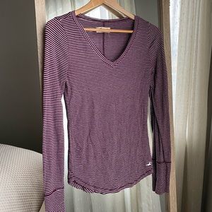 Burgundy Striped Long Sleeve